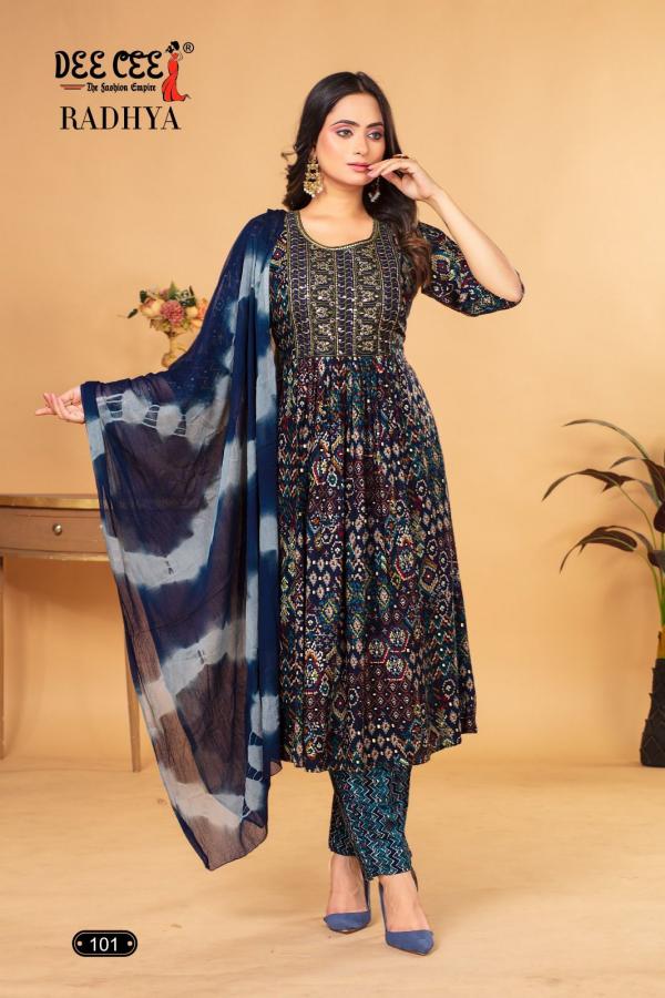 Deecee Radhya Rayon Foil Printed Kurti Pant With Dupatta